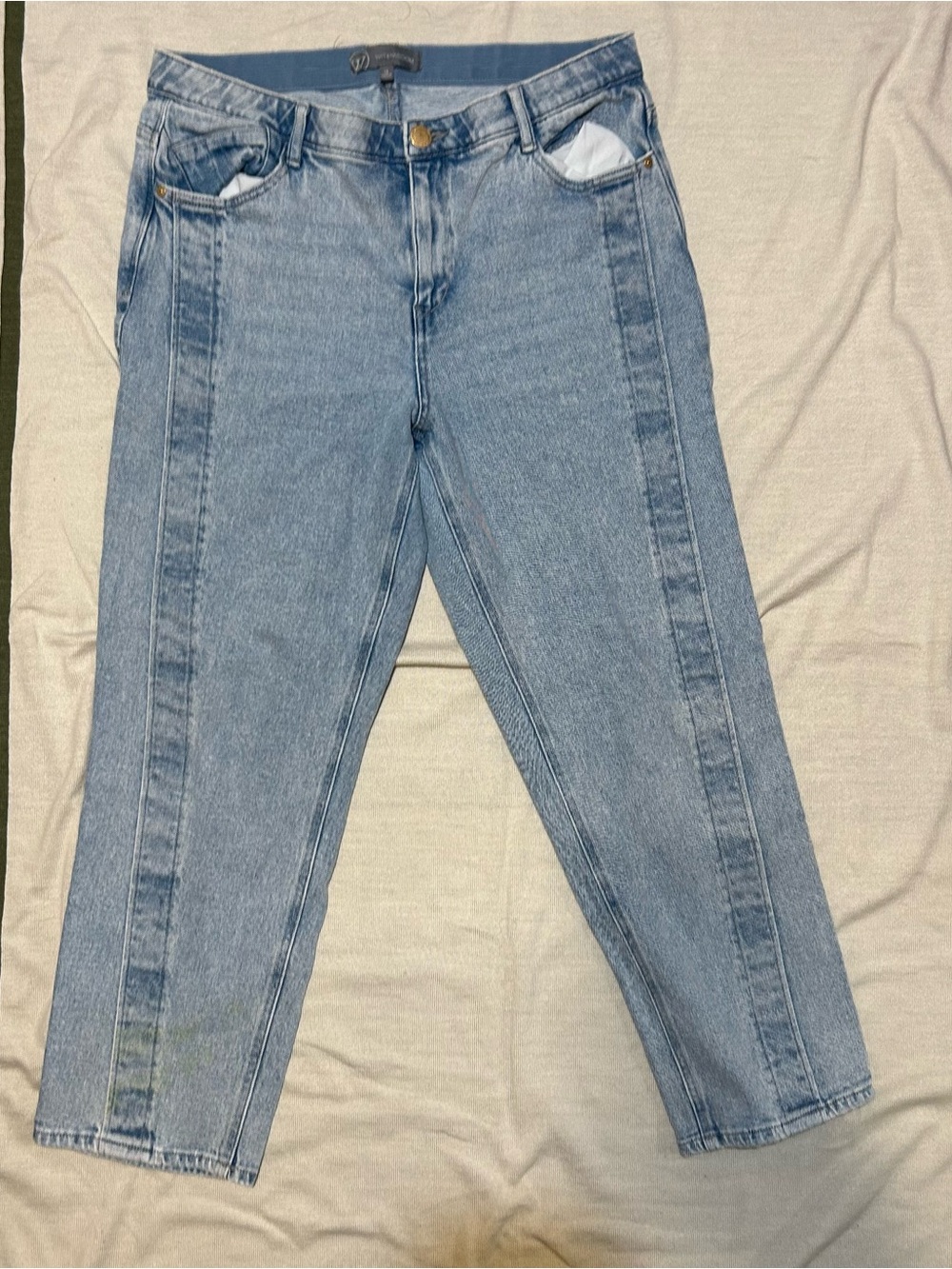 Wit & Wisdom Light Blue High-Rise Ankle Jeans with Front Seams